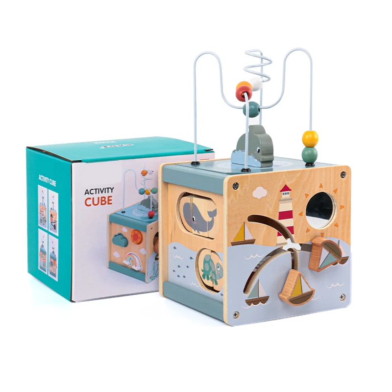 5-in-1 Wooden Activity Cube